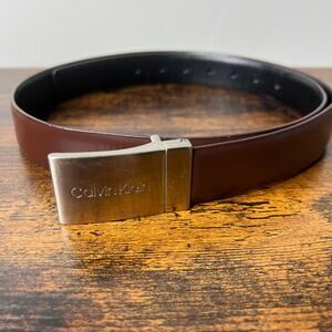 Calvin Klein Synthetic Leather Reversible Belt Black/Brown L 38-40 Old Money